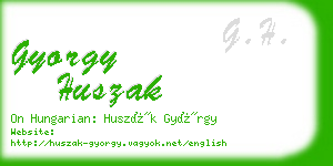 gyorgy huszak business card